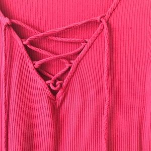 Lace up front long sleeve